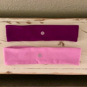Lululemon pink/purple fly away tamer headbands